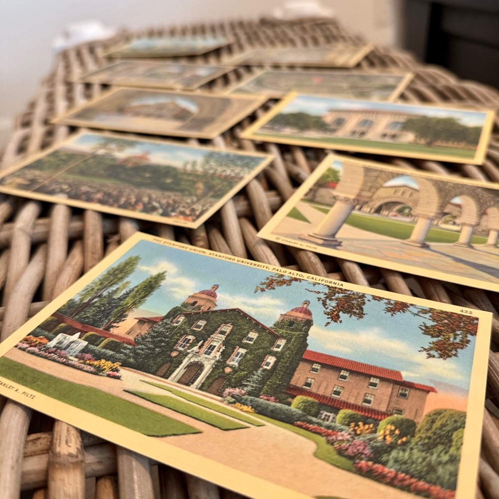 Vintage Stanford University Linen Postcards- Set of 9 By Stanley A. Piltz